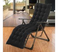 Extra Thick Sun Lounger Cushion Sunlounger Cushion Only Soft and Comfy Bench Chair Cushion Padded Rocking Chair for Garden Patio Balcony Bay Window (Black,110 * 40)