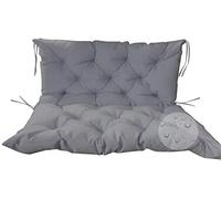 Extra Thick Waterproof Garden Bench Cushion with Backrest Non Slip Patio Seat Pad for Swing Lawn & Porch 100x100x10 cm Grey - Comfortable Outdoor Replacement Mat