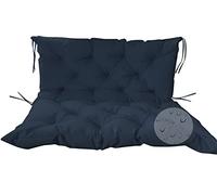 Extra Thick Waterproof Garden Bench Cushion with Backrest Non Slip Replacement Seat Pad for Lawn Swing Porch 120 x 100 x 10 cm Navy Blue Outdoor Comfort