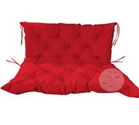 Extra Thick Waterproof Garden Bench Cushions with Backrest Non Slip Patio Seat Pads Outdoor Swing Replacement Mat 100 x 100 x 10 cm Red