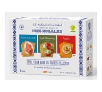 Extra Virgin Olive Oil Cracker Collection, Vegan, 756g, 6 Packs, Sesame & Sea Salt, Basil & Rosemary, Paprika Flavours (Ines Rosale)