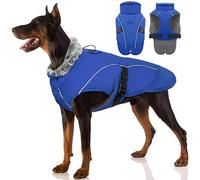 Extra Warm Dog Coat, Winter Jacket Medium Dogs Windproof Fleece Vest Outfit Jack Russel Cocker Spaniel Beagle for Dark Night Early Mornings Wear(Blue, L)