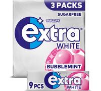 Extra White Bubblemint Chewing Gum - 9 Piece 3 Pack - BEST BEFORE 24/12/25