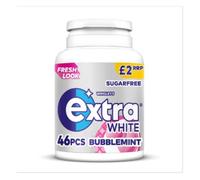 Extra White Bubblemint Chewing Gum Sugar Free Bottle 46 Pieces x Case of 6