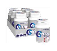 Extra White Bubblemint Sugar Free Chewing Gum Bottle 46 Pieces - Long Lasting Bubblemint Flavour Gum - Whitening Sugar Free Chewing Gum - Fresh Breath Mint Gum with Flip Top Bottle
