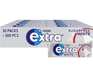 Extra White SugarFree Peppermint Gum Bulk, 300pc Fresh Breath & Stain Removal