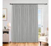 Extra Wide 100% Blackout Pinch Pleated Linen ains For Sliding s Door Thermal Ilated Window Treatments For Bedroom Living Room Farmhouse Silver Grey 120”Wx102”L 1 Panel
