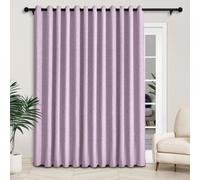 Extra Wide 100% Blackout Thermal Insulated Linen Curtains - 180”W x 102”L, Coffee Grey Grommet Drapes for Sliding & Patio Doors, Perfect for Bedroom & Living Room, Farmhouse Style