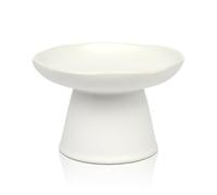 Extra Wide 6.1" Raised Cat Food Bowl, Shallow Ceramic Elevated Cat Feeder Bowl, Anti Vomiting, Stress Free, Whisker Fatigue, Pet Food or Water Bowl, White