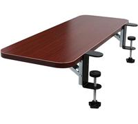 Extra Wide 65cm 80cm Wooden Keyboard Tray90° Folding Desk Extension with Clamp & Shelf for Home Office Adjustable Table Stand Ergonomic Workspace Solution