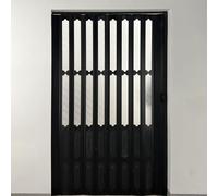 Extra Wide Accordion Doors - Black Multifold Concertina Room Divider for Living Room/Shower Heavy Duty Aluminum Frame Temporary Door (182x200CM)