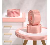 Extra Wide Baby Corner Guards - 6.56ft Soft Foam Bumpers for Table Edges & Sharp Corners 3.15inch Thick Safety Protection (Pink 20m)