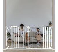 Extra Wide Baby Gate for Doorways Stairs Living Room Pressure Monuted Walk Through Safety Gate for Kids or Pets Dogs with Extensions (62-67"/158-170cm)