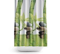Extra Wide Bespoke Size Fabric Shower Curtain 240CM Wide by 180CM Drop [Bamboo Stone]