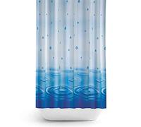 Extra Wide Bespoke Size Fabric Shower Curtain 240CM Wide by 180CM Drop [Rain Drops]