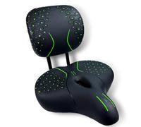 Extra Wide Bike Seat with Adjustable Backrest- 12.6 x 12.2 inches Universal Cushioned Leather Saddle, Shock- Absorbing Latex for Bicycles, E-Bikes & Tricycles