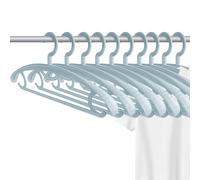 Extra Wide Coat Hangers Adult for Clothes, 10 Pack Strong Cloth Hanger Stand, Blue Plastic Coat Hangers, Clothing Hanger with Suit Pants Trouser Bar, Closet Organiser