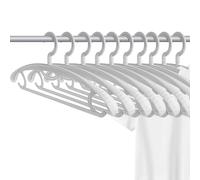 Extra Wide Coat Hangers Adult for Clothes, 10 Pack Strong Cloth Hanger Stand, Plastic Coat Hangers, Clothing Hanger with Suit Pants Trouser Bar, Closet Organiser