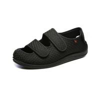 Extra Wide Diabetic Shoes, Unisex Arthritis Swollen Feet Footwear, Diabetic Sandals Men's Women's, Round Toe Breathable Comfortable Easy Close(9.5 UK) Black