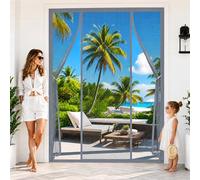 Extra Wide Double Door Fly Sn 220x290cm - Grey Magnetic Sn for Balcony Sliding Doors & - Easy Inll ct Protect