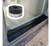 Extra Wide Drip Edge Flashing Roll up, Self-Adhesive Weatherproof Rain Diverter Cuttable, Stop Rainwater Backflow for Balcony/Home/Campers(Black,W2.5cm (1"))