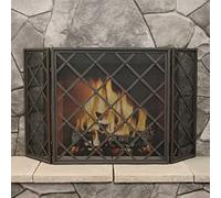 Extra Wide Fireplace Screen 60 Inch, Large Home Black Fire Place Mesh Screen, Heavy Du3 Panel Baby Safe Fence Cover, Vintage small gift