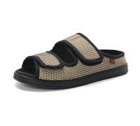Extra Wide Fit Diabetic Shoes For Men Women With Swollen Feet Indoor Outdoor Slippers Adjustable Strap Sandals Summer (Khaki, Adult, Men, 4, Numeric, UK Footwear Size System, Wide)