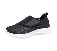 Extra Wide Fit Diabetic Shoes for Women Men | Easy Close Adjustable Orthopedic Slippers for Swollen Feet Plantar Fasciitis | Lightweight Walking Sneakers with Adjustable Strap Dark Gray
