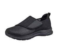 Extra Wide Fit Diabetic Shoes for Women Men | Easy Close Adjustable Orthopedic Slippers for Swollen Feet Plantar Fasciitis | Lightweight Walking Sneakers with Adjustable Strap Black