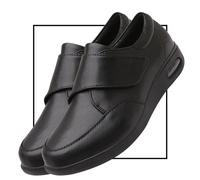 Extra Wide Fit Diabetic Shoes for Womens Waterproof PU Leather Easy Close Orthopedic Slippers Adjustable Slip On Walking Sneakers for Swollen Feet (Color : Black, Size : 6.5 UK)