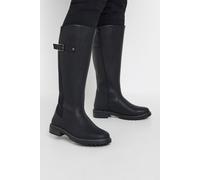 Extra Wide Fit Faux Leather Stretch Knee High Boots Yours Black 8EEE