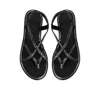Extra Wide Fit Sandals for Women Trainer Sandals Women's Clip Toe Flat Roman Shoes Summer Fashion Ladies Sandals Ladies Sandals Silver Sandals Size 9 Sandals Size 8 UK Ladies (Black, 7.5)