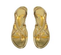 Extra Wide Fit Sandals for Women Trainer Sandals Women's Clip Toe Flat Roman Shoes Summer Fashion Ladies Sandals Ladies Sandals Silver Sandals Size 9 Sandals Size 8 UK Ladies (Gold, 6)