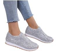 Extra Wide fit Shoes for Women Trainers for Women Timeless Canvas Low Top Trainers Classic Style with Upgraded Comfort Insole and Arch Support Casual Orthopedic Silver