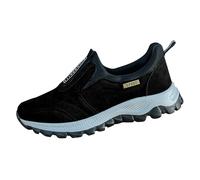 Extra Wide Fit Shoes Men's Slip On Orthopaedic Walking Shoes With Arch Support Breathable Lightweight Non Slip Outdoor Hiking Trekking Trainers Waterproof Leather Trainers For Sport Running Driving