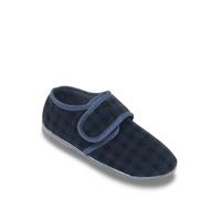 Extra Wide Fit Touch Fasten Slippers - Comfortable, Adjustable Chums Navy 11