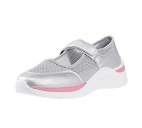 Extra Wide Fit Trainers for Women Adjustable Hook And Loop Walking Shoes Casual Nursing Orthotic Mary Jane Shoes Comfortable Arch Support Fashion Trainers Lightweight Buffer Fitness Sneakers (Grey, 6)