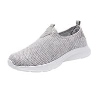 Extra Wide Fit Trainers for Women Lightweight Slip on Running Shoes Comfortable Diabetesal Heel Painal Tennis Shoes Casual Walking Buffer Fitness Sneakers Non Slip Memory Foam Jogging (Grey, 6.5)