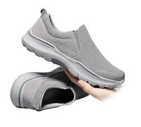 Extra Wide Fit Trainers Mens Shoes Walking Running Gym Slip on Tennis Sneakers for Diabetics Pain Relief Swollen Feet Men Arthritis in The(Grey,9)