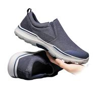 Extra Wide Fit Trainers Mens Shoes Walking Running Gym Slip on Tennis Sneakers for Diabetics Pain Relief Swollen Feet Men Arthritis in The(Blue,7)