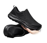 Extra Wide Fit Trainers Mens Shoes Walking Running Gym Slip on Tennis Sneakers for Diabetics Pain Relief Swollen Feet Men Arthritis in The(Black,7)