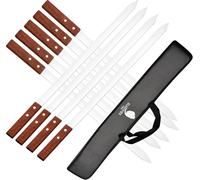 Extra Wide Flat Metal Kebab Skewers for BBQ - Large 60cm x 23mm Thick Stainless Steel Set of 8 - Heavy Duty Grilling Skewers for Persian Koobideh, Turkish Adana & Shish