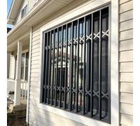 Extra Wide Home Exterior Window Security Guard, Expandable Anti-Theft Grilles with Hollow Grid Design, Customizable Foldable Barrier(W150xH120cm/59x47in)