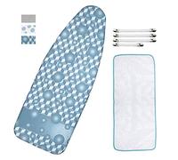 Extra-Wide Ironing Board Cover and Pad Replacement with Scorch and Stain Resistant Thick Padding and Elasticized Edge 18" x 49" Ironing Board Covers 4 Fasteners and 1 Protective Scorch Mesh Cloth