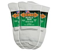 Extra-Wide Medical (Diabetic) Quarter Socks for Men and Women (11-16 (Men), White) by Extra-Wide Sock Company