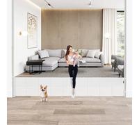 Extra Wide Retractable Baby Gates 24" H x 120" Short Dog Gates for Passing - Reinforced Long Mesh Pet Gate with Support Rods, Gates