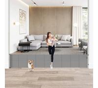 Extra Wide Retractable Baby Gates 24" H x 120" Short Dog Gates for Passing - Reinforced Long Mesh Pet Gate with Support Rods, Gates