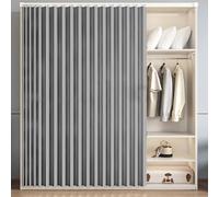 Extra Wide Self-Adhesive Dustproof Waterproof Room Divider ain - Gray Privacy ains for Kitchen, Bathroom, Bedroom, Living Room & Office, 150cmW x 180cmH
