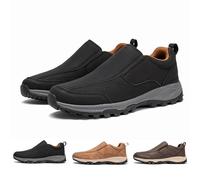 Extra Wide Slip On Sneakers,Men Outdoor Walking Hiking Sports Shoes,Arch Support Non-Slip Orthopedic Shoes Men Anti-Slip Trainers Memory Foam(A6737) Black