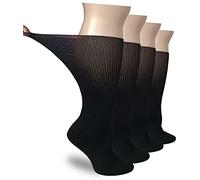 Extra Wide Socks for Diabetic Swollen Feet, Super Wide Bariatric Socks, Walking Boot Cast Sock, Non Binding Hospital Socks, Diabetic Socks for Women Men, Black/2pairs, One size